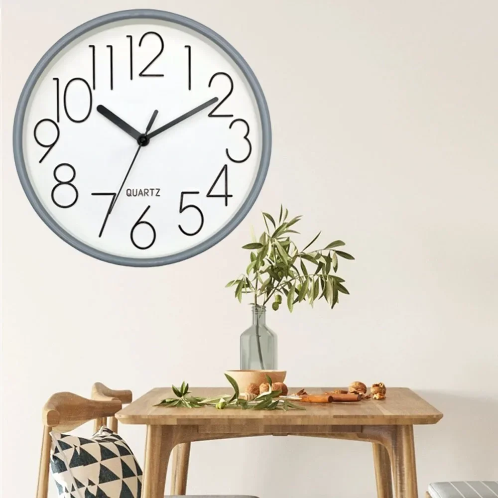 Silent Wall Clock Silent Round Wall Clock 8 Inch Battery Operated Wall Clock for Living Room Home Bedroom Kitchen