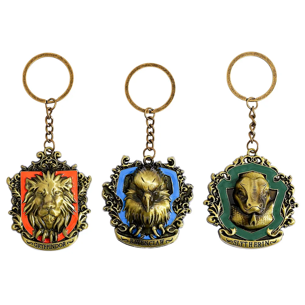 

Брелок для ключей «Школа магии»: четыре факультета, змея, лев, орел, металлический брелок с животными, сувениры, аксессуары, подарки