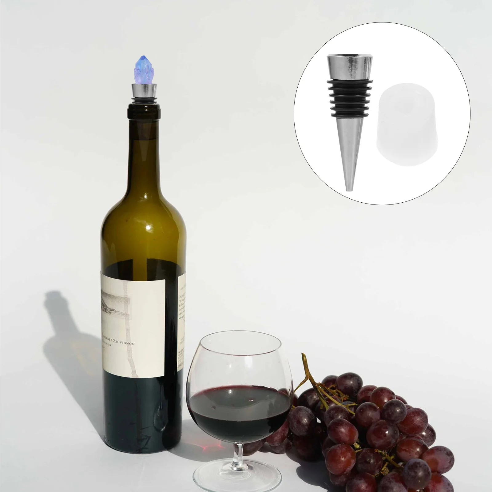 

1Set Silicone Crystal Cluster Mold DIY Manual Art Mold for Wine Bottle Stopper Epoxy Resin Crafts Making Supplies