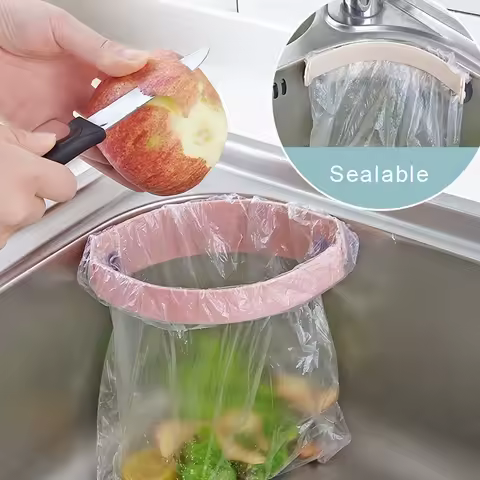 Easy-Install Sink Suction Cup Garbage Bag Kitchen Clip Garbage Storage Rack kitchen Accessories Organizer