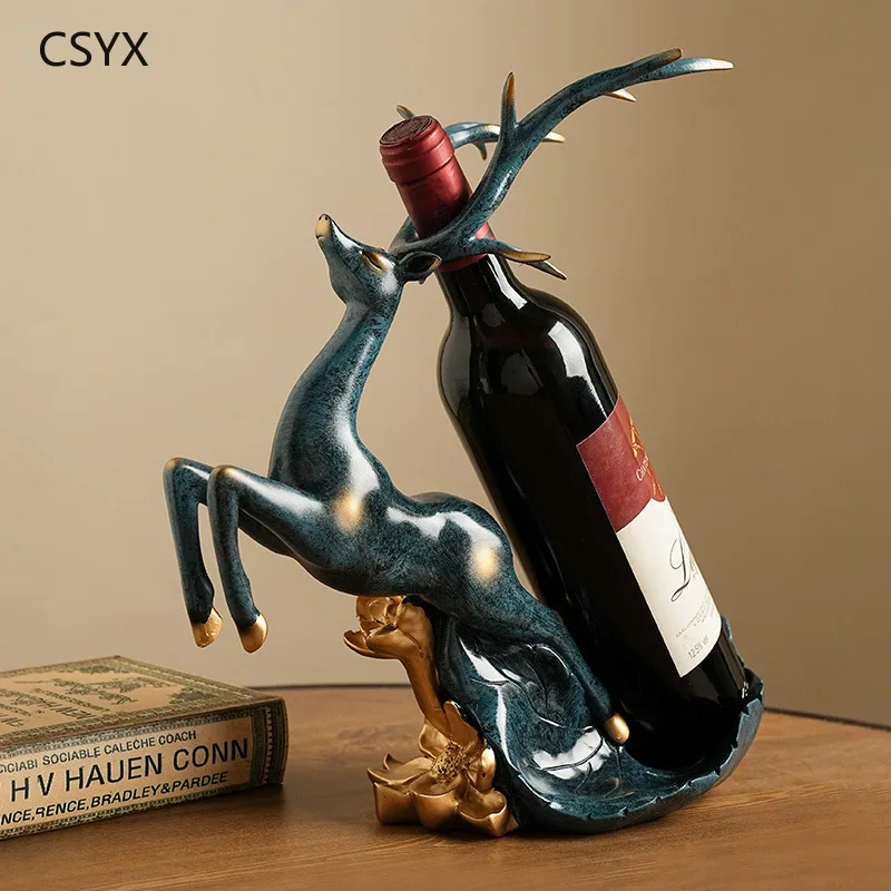 Elk Wine Rack Ornament- Light Luxe New Chinese Style