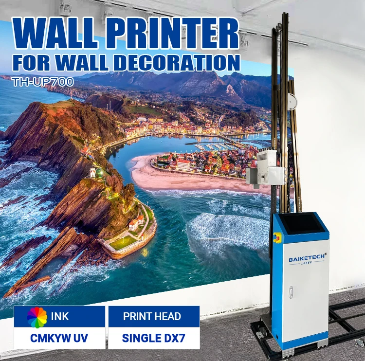 TH-UP700 Plus طابعة حائط رائجة البيع ثلاثية الأبعاد آلة رسم فنية جدارية طابعة مسطحة أوتوماتيكية للأشعة فوق البنفسجية