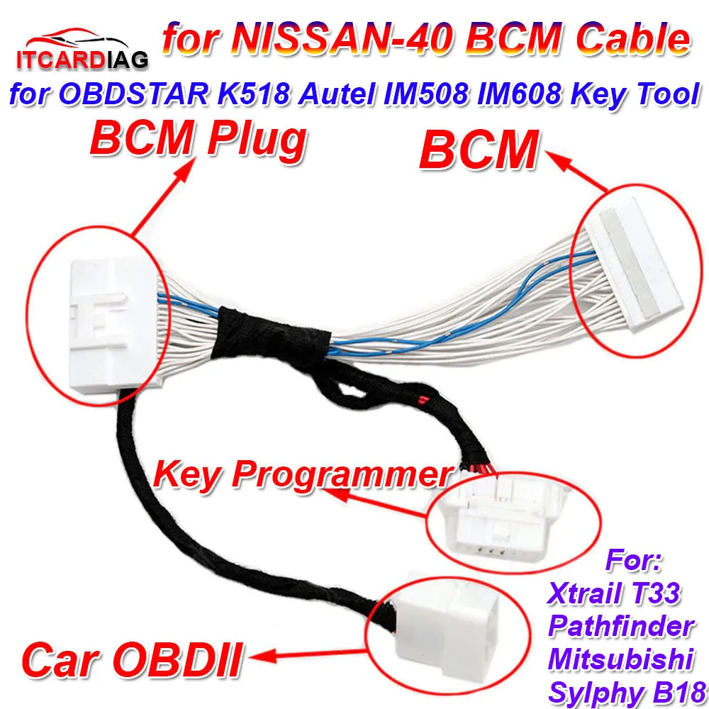 

for Nissan-40 BCM Cable 4A Smart Key Cable for Sylphy B18 Xtrail T33 for Mitsubishi for OBDSTAR K518 Autel IM508 IM608 Key Tool