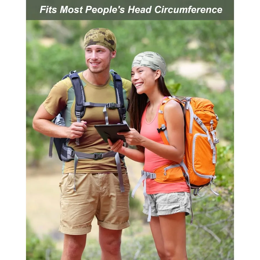 Gorro de calavera refrescante para hombre y mujer, gorro de ciclismo ligero que absorbe el sudor, forro de camuflaje, para correr, 9 Uds.