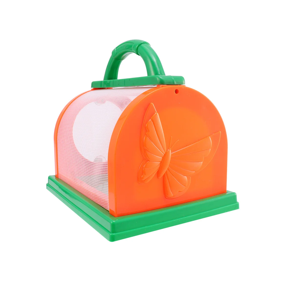 Zestaw dla dzieci do zbierania owadów: klatka, siatka, domik, pęseta, lupa, przenośne narzędzie do eksploracji na świeżym powietrzu dla chłopców i dziewczynek, pomarańczowo-zielony.