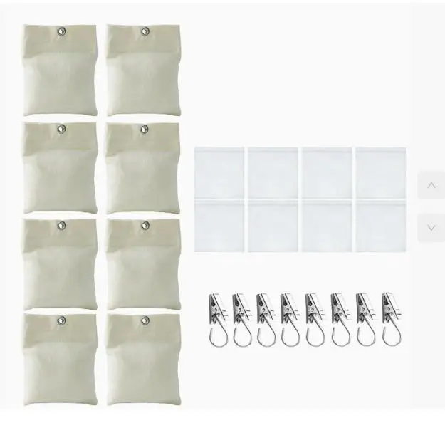 

8Sets Outdoor Curtain Weights Sandbag Weighted Bottom Bags Heavy Duty Clips for Pergola Gazebo Patio Garden Curtain Weights