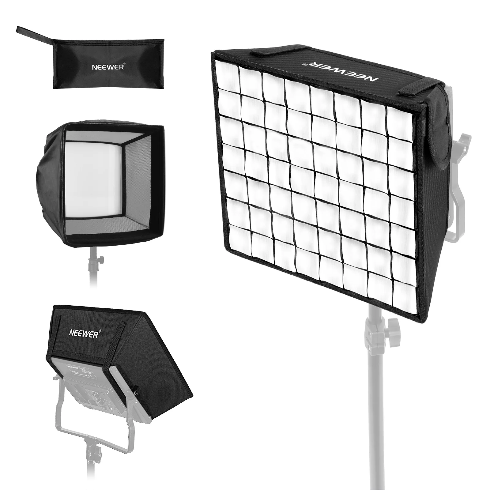 NEEWER 12,2'x11,4' Faltbarer Softbox-Diffusor mit Gitter und Tasche für NL660/SNL660/RGB660 Pro/RGB660 PRO II LED-Videolicht – Detail 1