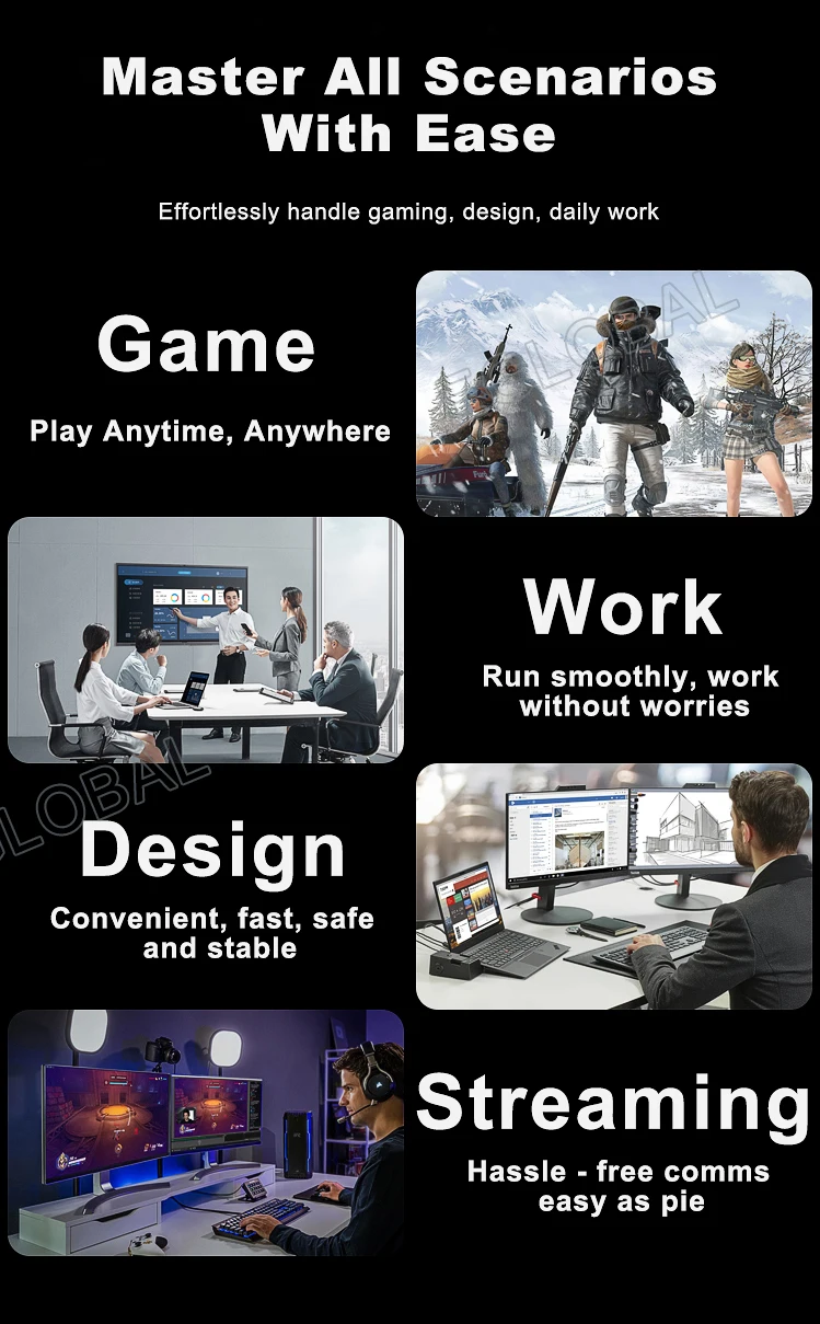 EGLOBAL Ultral 미니 PC AMD Ryzen R5-5500U 16G DDR4 512G M.2 SSD Windows11 Pro 홈 시어터 사무실용 컴퓨터 데스크탑