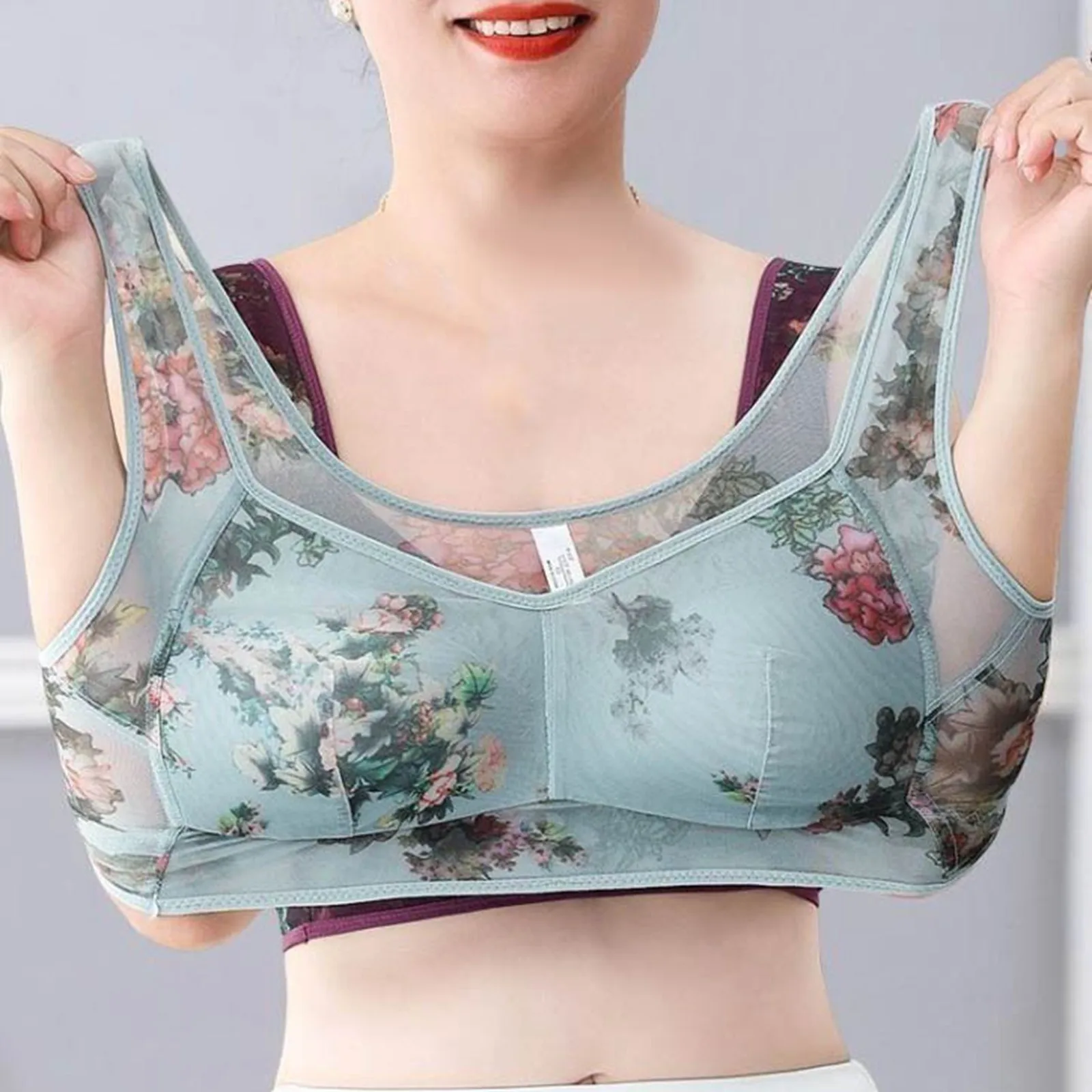 

Sexy Push Up Bras For Women Middle And Elderly Women'S Seamless Sports Bra Without Wires Vest Style Sleep Sexy Bra