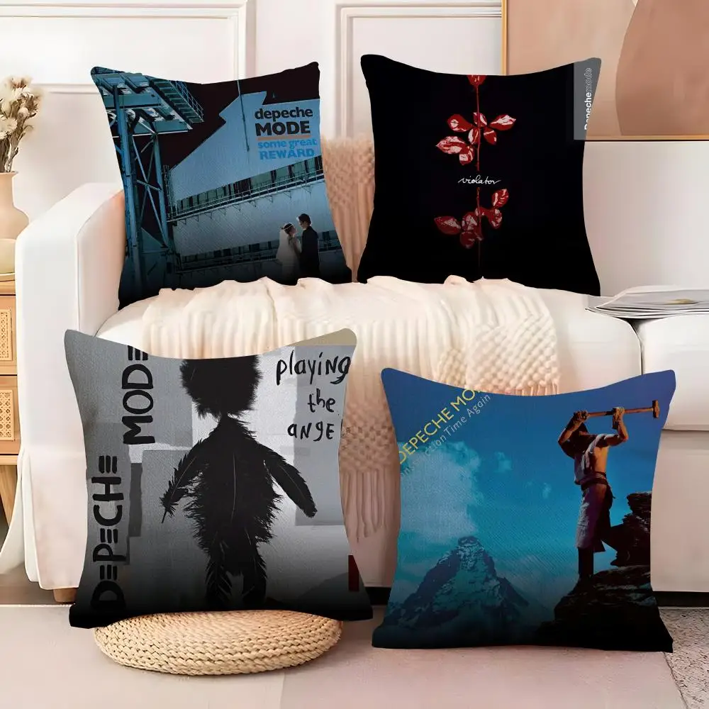 D-Depeche Mode Cushion Cover Soft Plush Sofa Cushion Cover｜D