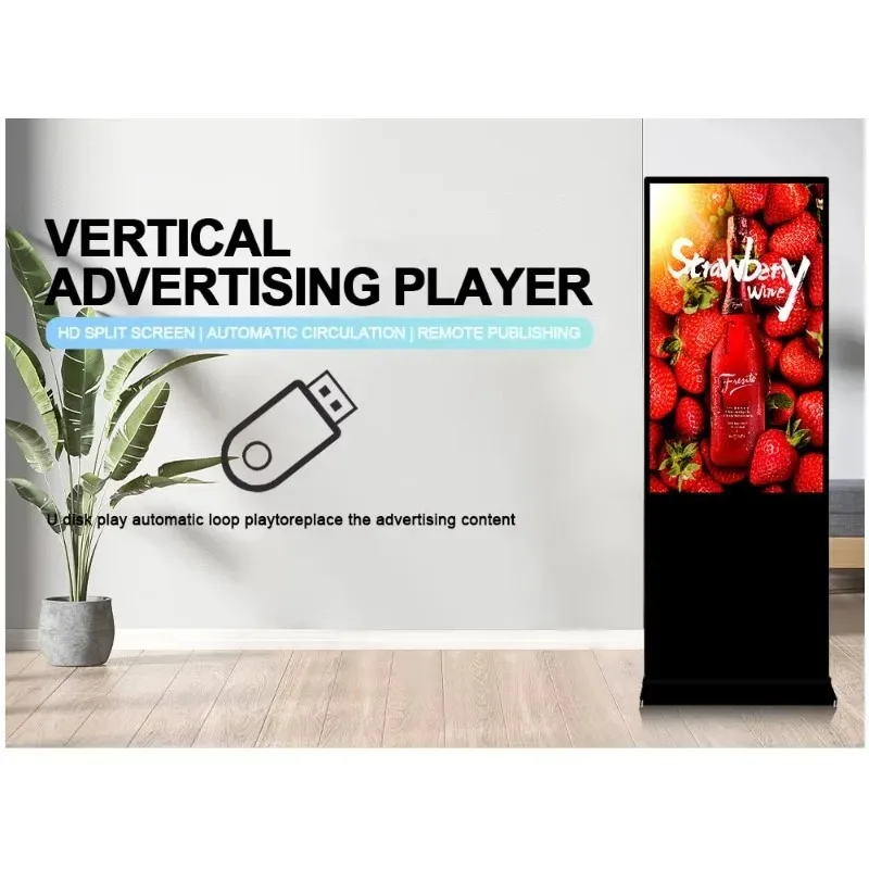 

65inch Floor Standing Kiosk Digital Signage and Display Wifi Lcd Touch Screen Totem Kiosks Indoor Advertising Playing Equipment
