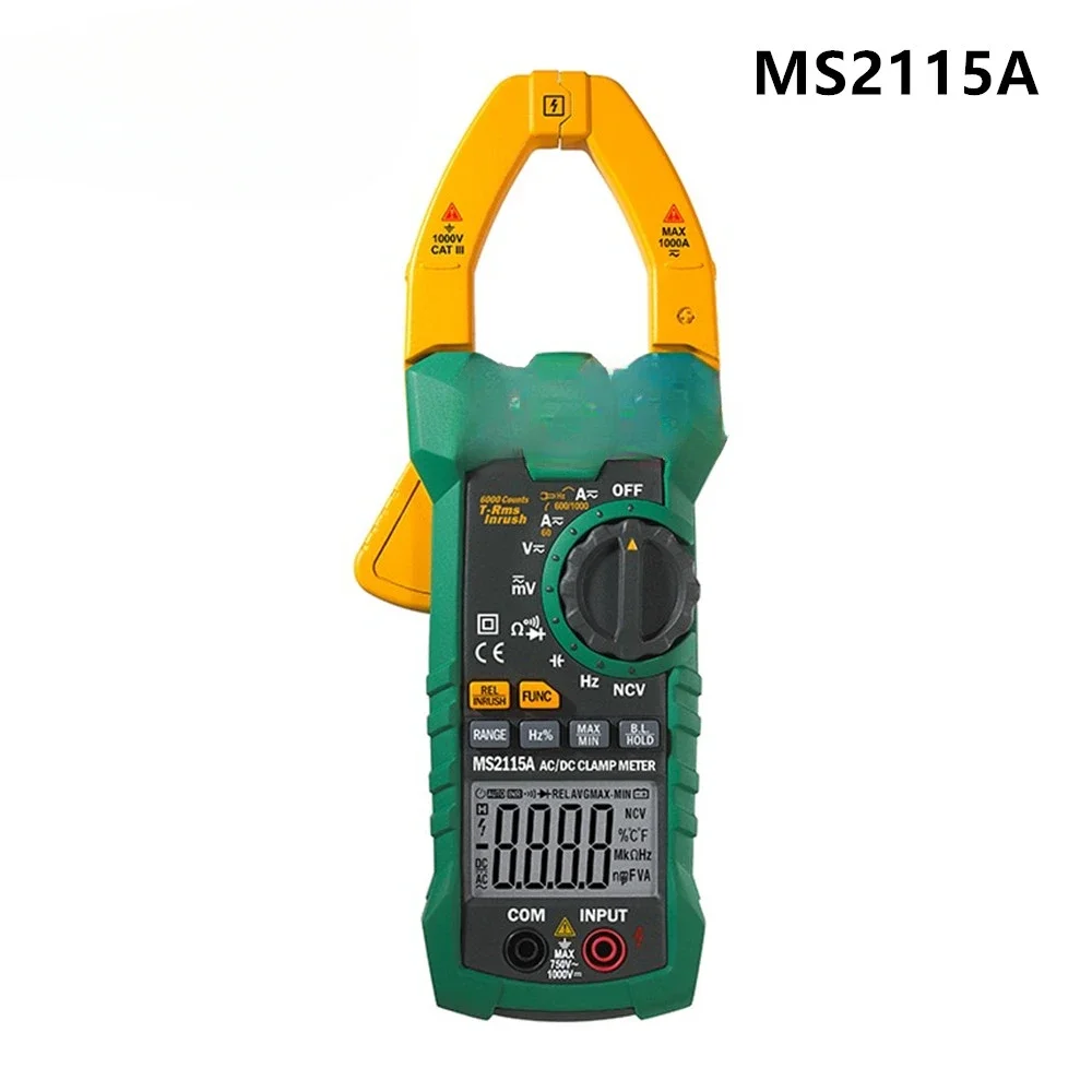 For MASTECH MS2115A Multimeter DC AC Current 1000A Digital Clamp Meter True RMS Ammeter NCV Voltage Ohm Tester Multimeter