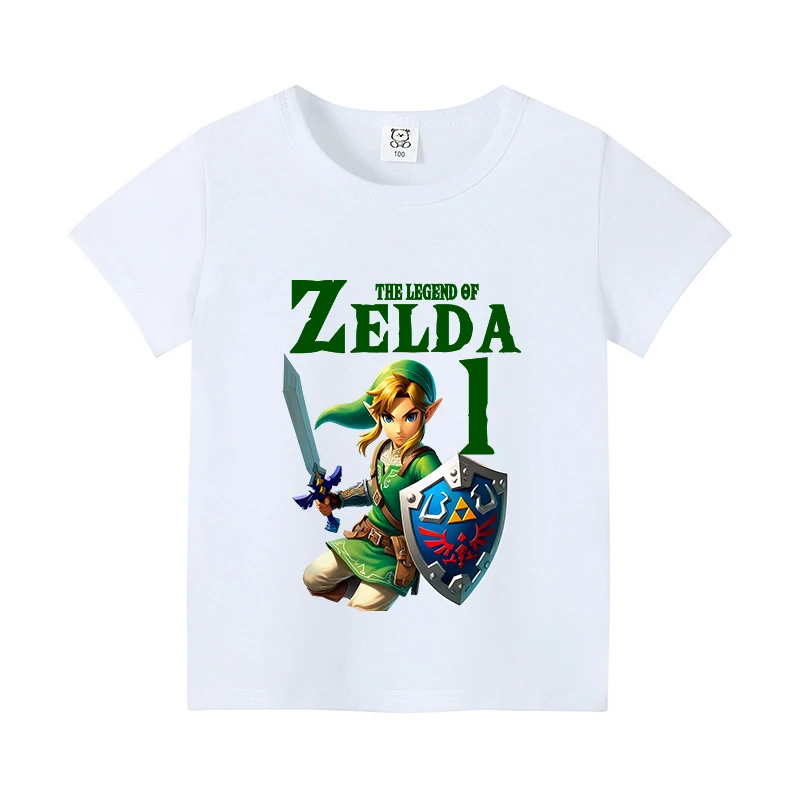 Anime The Legend of ZeldaS Children T-shirt Birthday 1-9 Number Printed Tee Party Supplies Short Sleeve Tshirt Tops Clothing