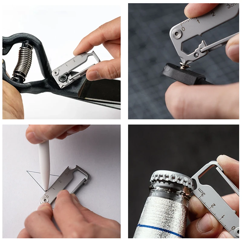 Stainless Steel Key Chain Knife Pocket MINI Folding Knife Lightweight Belt Pendant Multifunctional Screwdriver Car Key