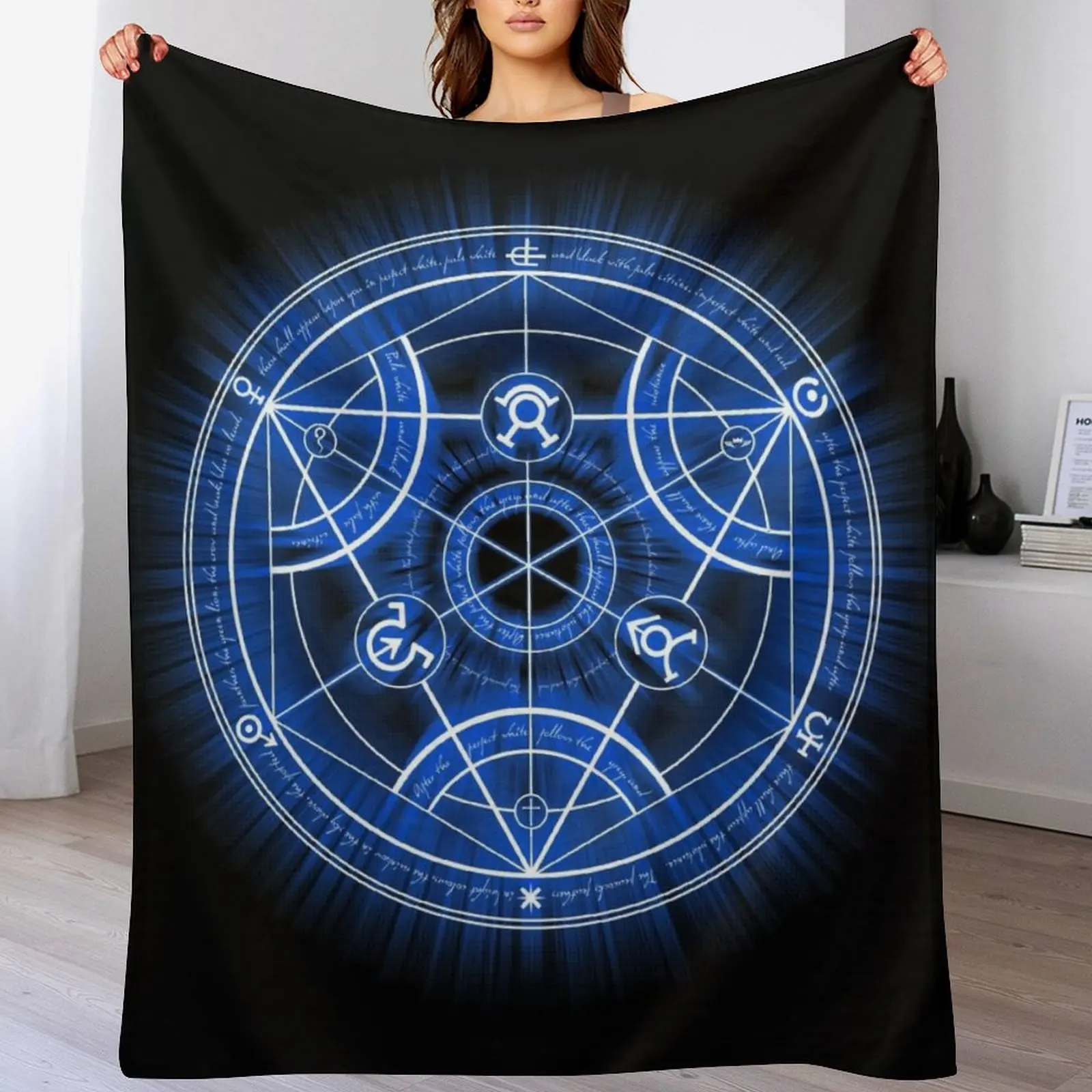 

Human Transmutation Circle Throw Blanket Decoratives Plaid on the sofa Blankets