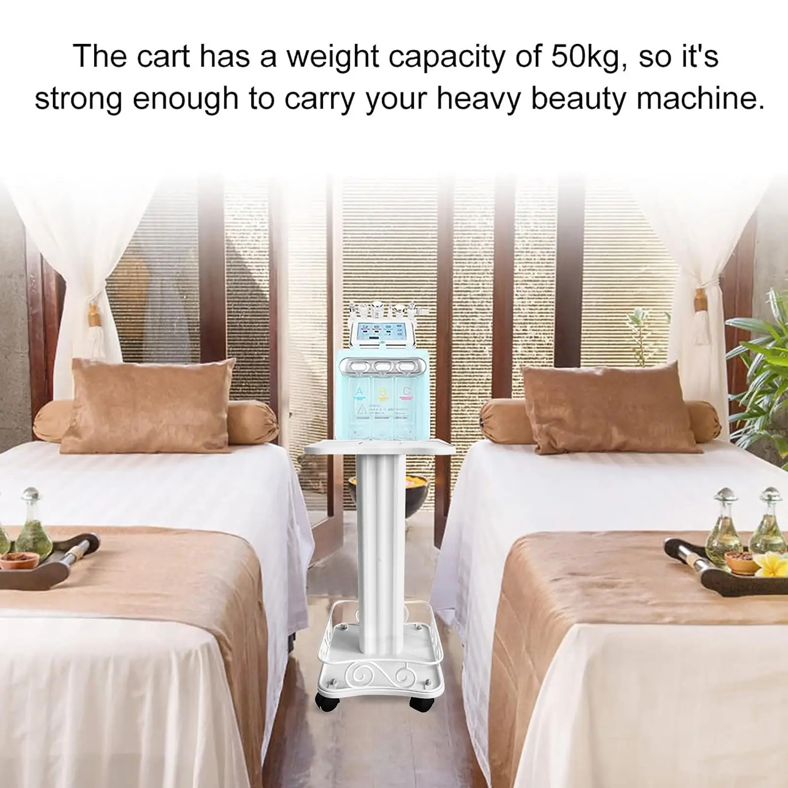 عربة ترولي تجميلية بعجلات 3 طبقات عربة التجميل المتداول عربة عربة صالون مع عجلات، تحميل 135 رطل 27.2 بوصة × 14.6 بوصة × 13.8 بوصة