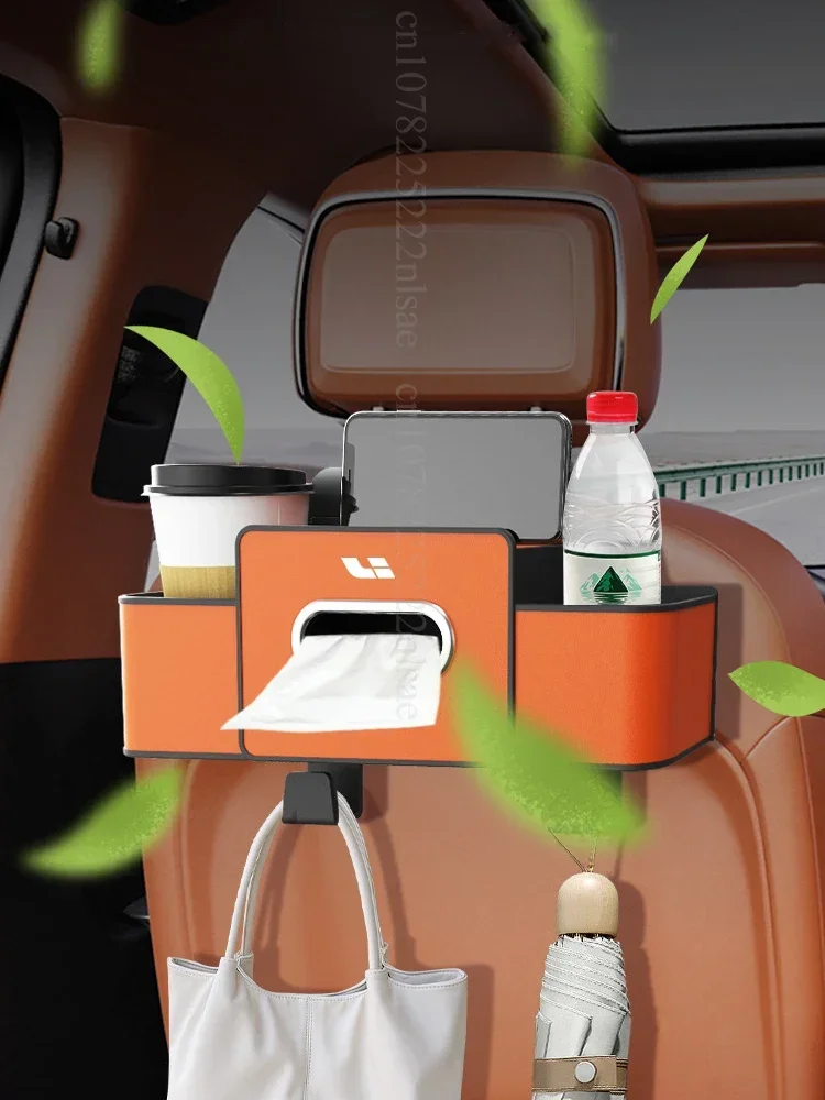 

Storage Box For Li L7 L8 L9 Orange ABS Tissue Organizer Stowing Tidying Water Cup Holder Car Hooks Interior Accessories