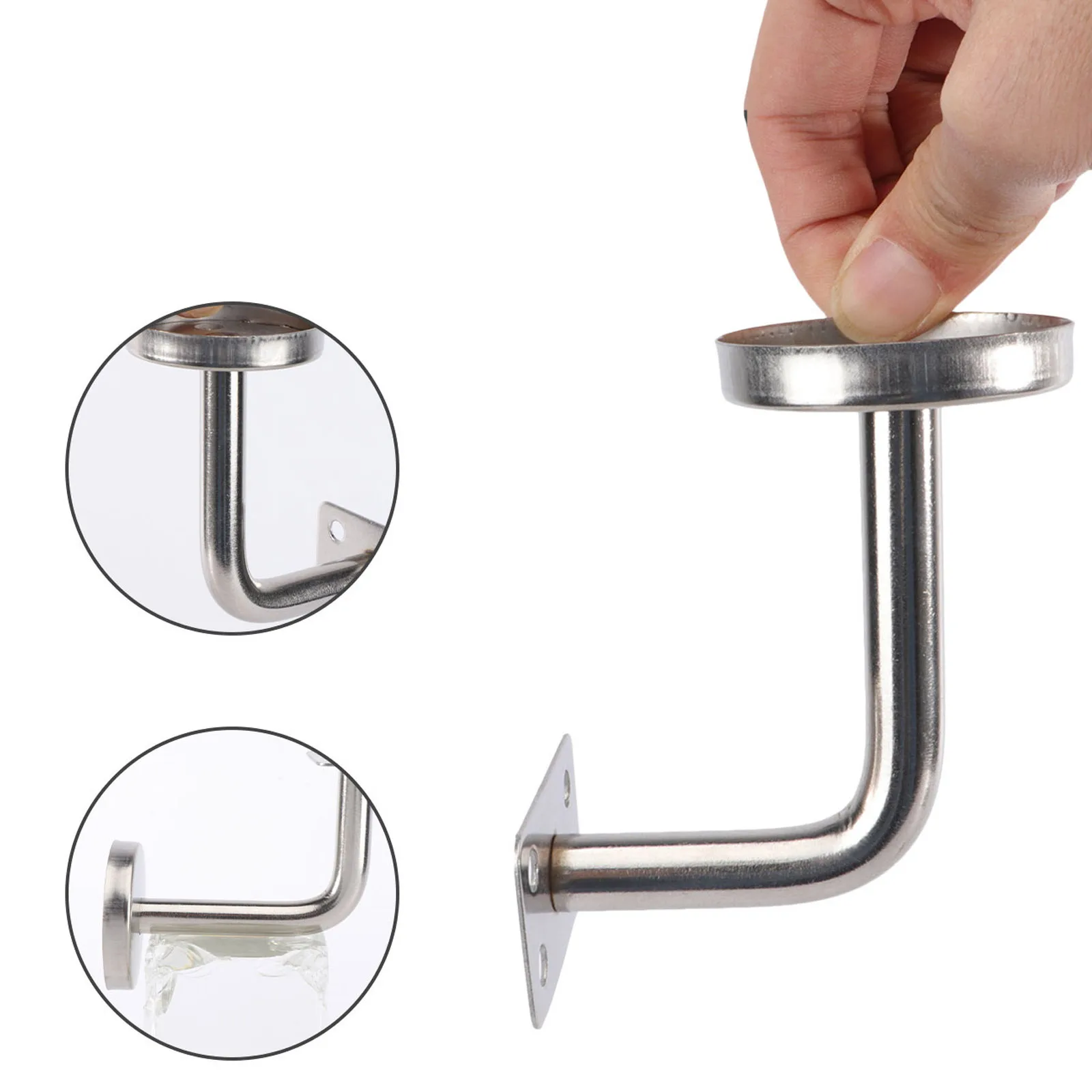 Soporte de Pared para Pasamanos de Escalera de Acero Inoxidable, 3 Piezas, para Baño, Pasillo, Gimnasio, Barra de Agarre