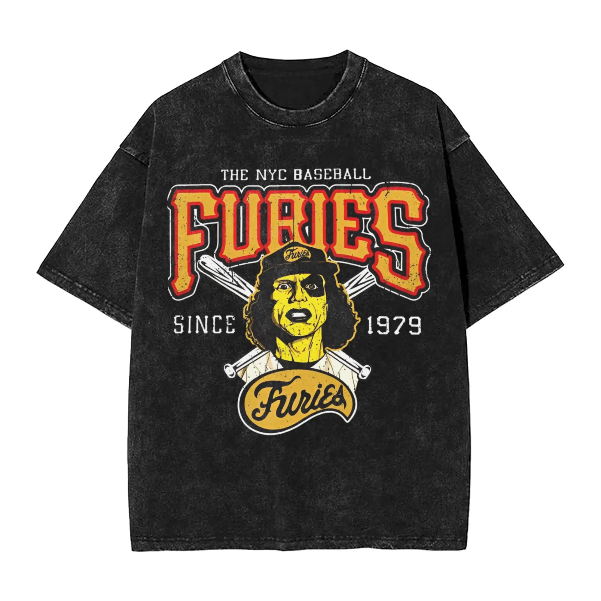 

Harajuku Washed Shirt Baseball Furies From Warriors Outfit Vintage T-Shirts Oversize Streetwear 100% Cotton Printed Tees