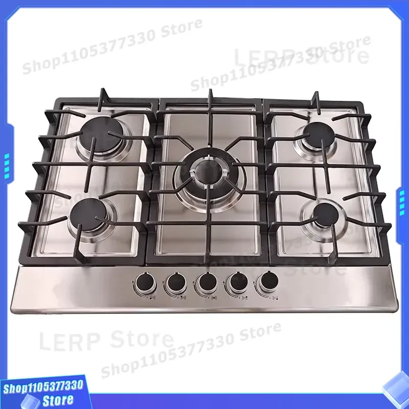 5 Burner Gas Stove Stainless Steel Kitchen Cooktop 34 Inch NG LPG Hob for Home Cooking Appliance Wholesale Factory Direct