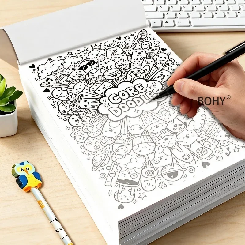 1 Adult Decompression and Healing Graffiti Coloring Album A5 Size 24 Pages, Solitude and Relaxation Graffiti Enthusiasts To Copy