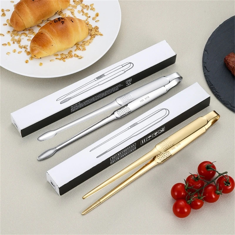 Multifunctional Steel Tongs Salad Bread Clip Barbecue Grill Buffet Clamp Cooking Tool Kitchen Accessory