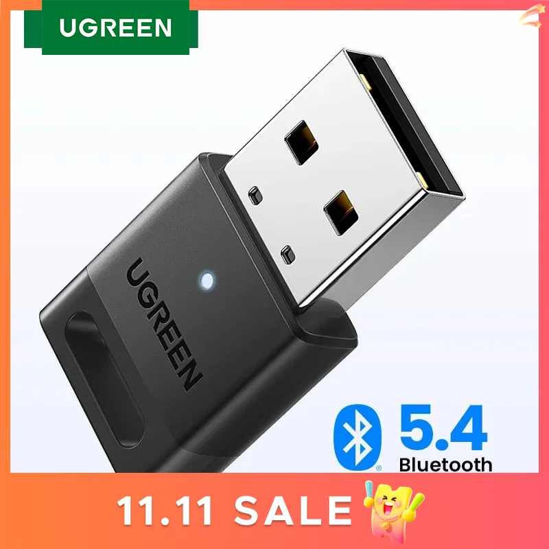 UGREEN USB Bluetooth для ПК Bluetooth 5.4 для Bluetooth-клавиатуры/мыши/динамиков