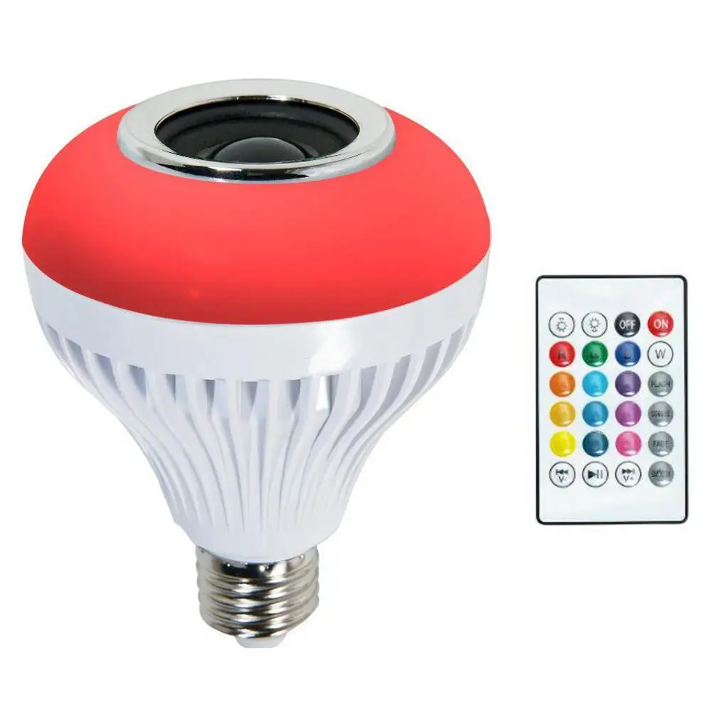 Wireless LED Color Changing Music Light Bulb with Built-in Bluetooth Speaker for High Ceilings Club Disco Lighting