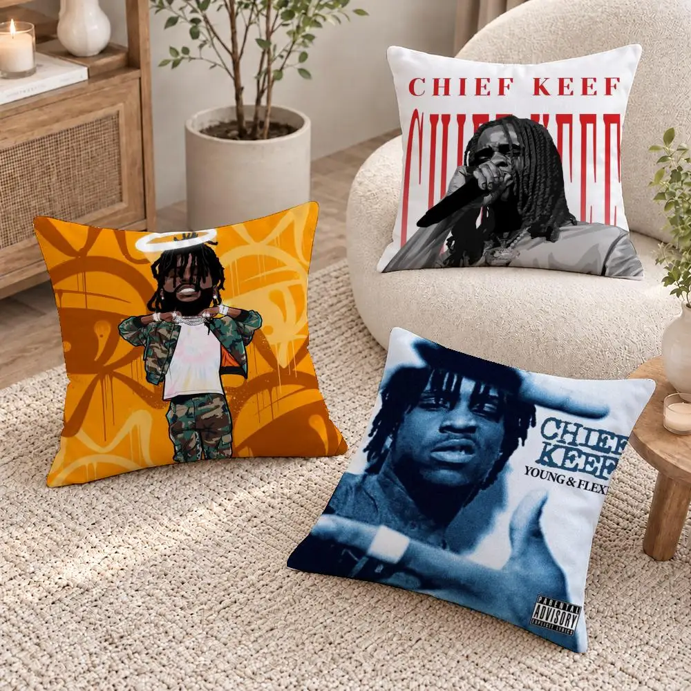 Rap Singer Chief Keef Cushion Cover Short Plush Pillow Cover, Washable Wrinkle-Resistant for Sofa Bedroom Decor Gift