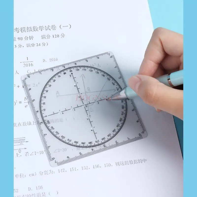 4pcs/set Multi functional geometric ruler, drawing ruler, high school student ruler, drawing circle tool set, trigonometric