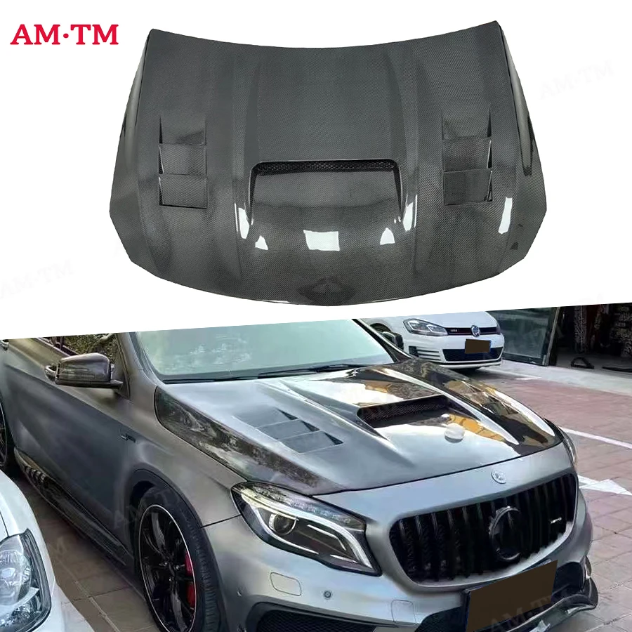 

Real Carbon Fiber Front Bonnet Engine Hood For 2014-2017 Mercedes Benz GLA45 W176 Hood Cover Auto Part Carbon Bonnets