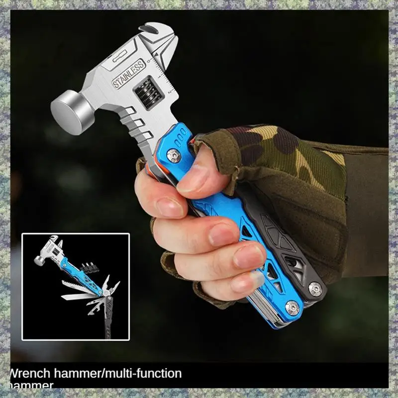 WON متعددة الوظائف مطرقة مستديرة الرأس للطي مسمار المطرقة كماشة مركبة الطوارئ شنت مجتمعة أداة متكاملة المطرقة