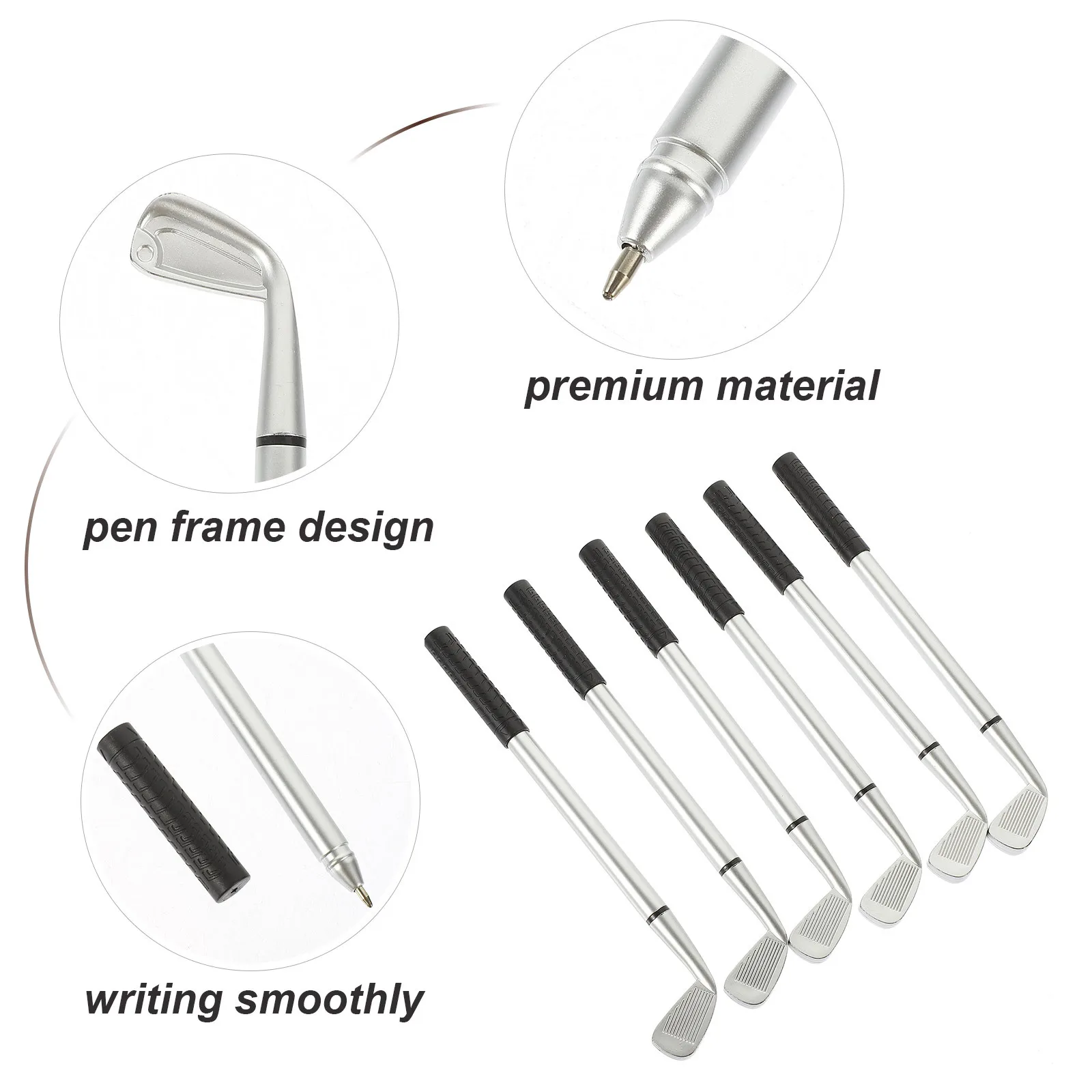 

12pcs Golfing Club Pen Durable Ballpoint Pen Gift For Men Desk Stationery Office School Supplies Novelty Pens Alloy Material