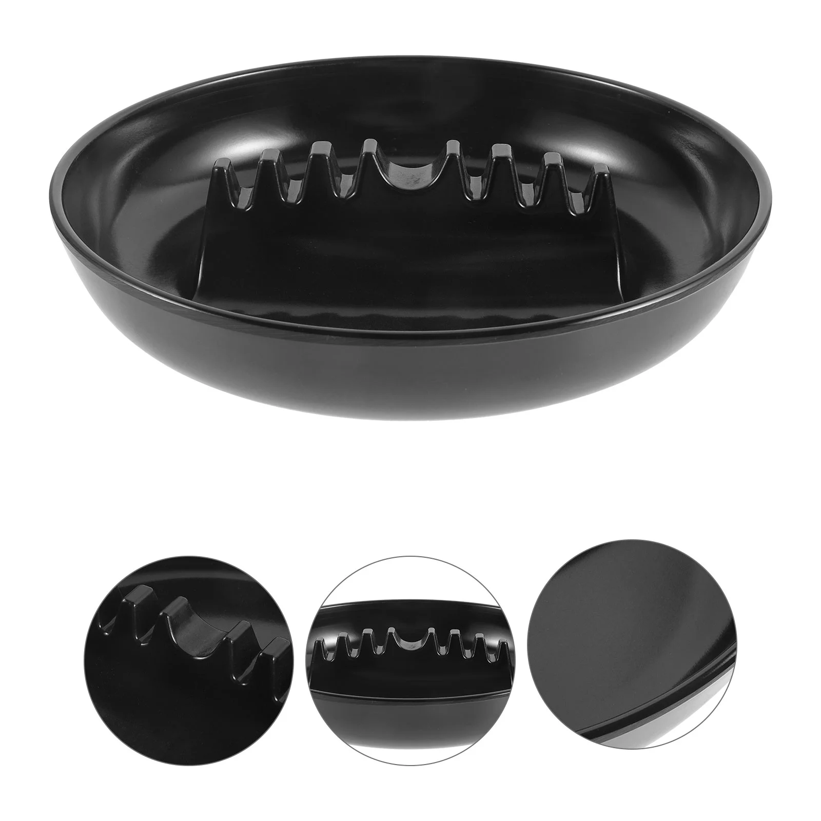 

Car Ashtray Black Seven-slot Cigarette Multi-purpose Round Plastic Melamine Rack Holder Creative Small Ashtrays Portable Travel