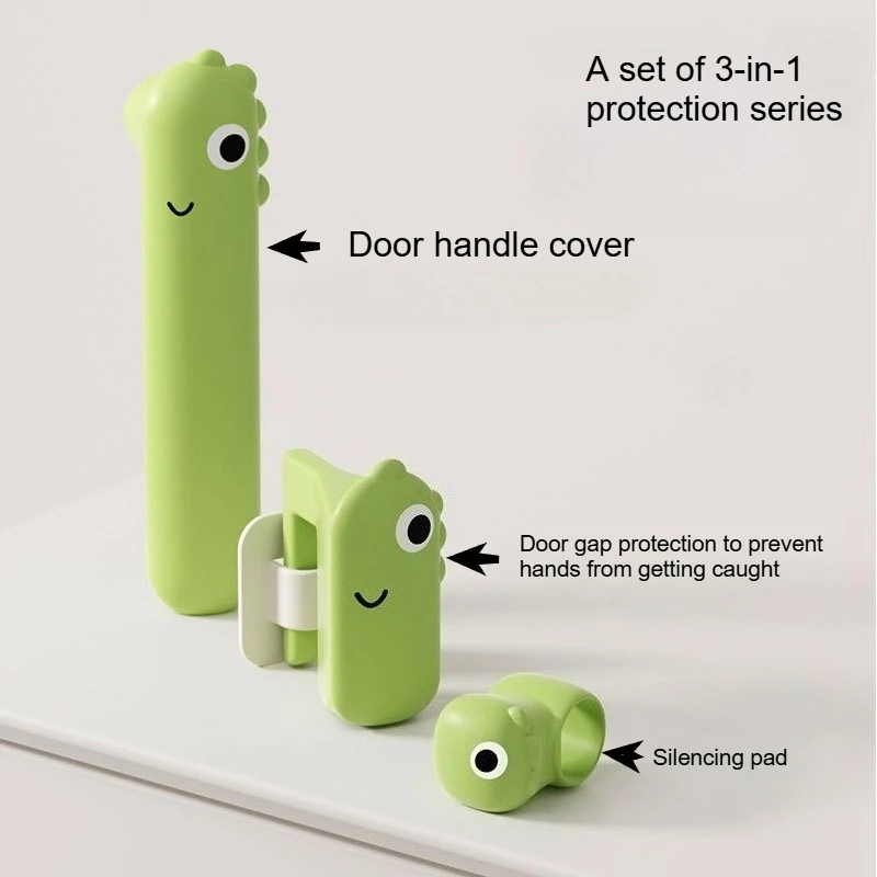 Children's room cartoon door handle anti-collision protection cover to prevent hand injuries - silicone sound-absorbing pad