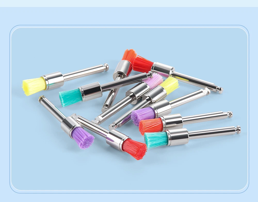 100 Stück/Box AZDENT Dental Nylon Polierbürsten Schüssel/flache Form Latch Typ (RA) Einmalgebrauch – Detail 16