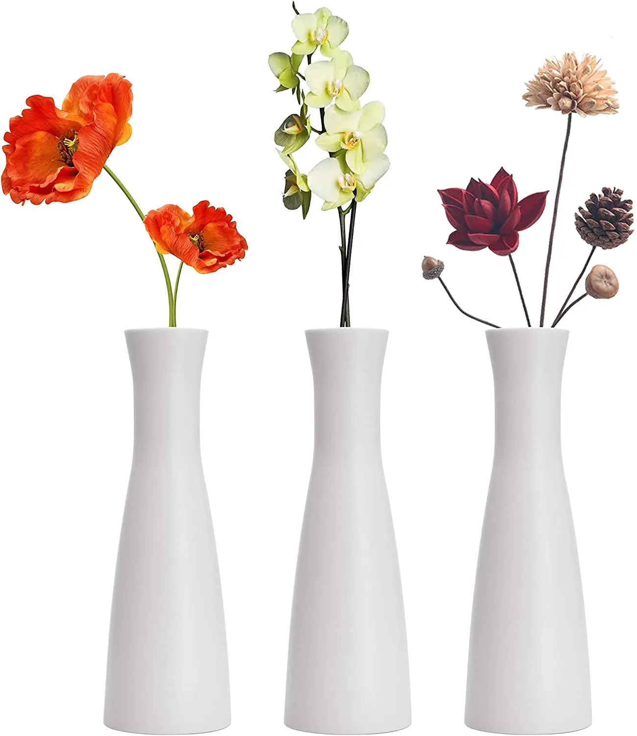 Tall Conic Composite Plastics Flower Vase, Small Bud Decorative Floral Vase Home Decor Centerpieces, Arranging Bouquets