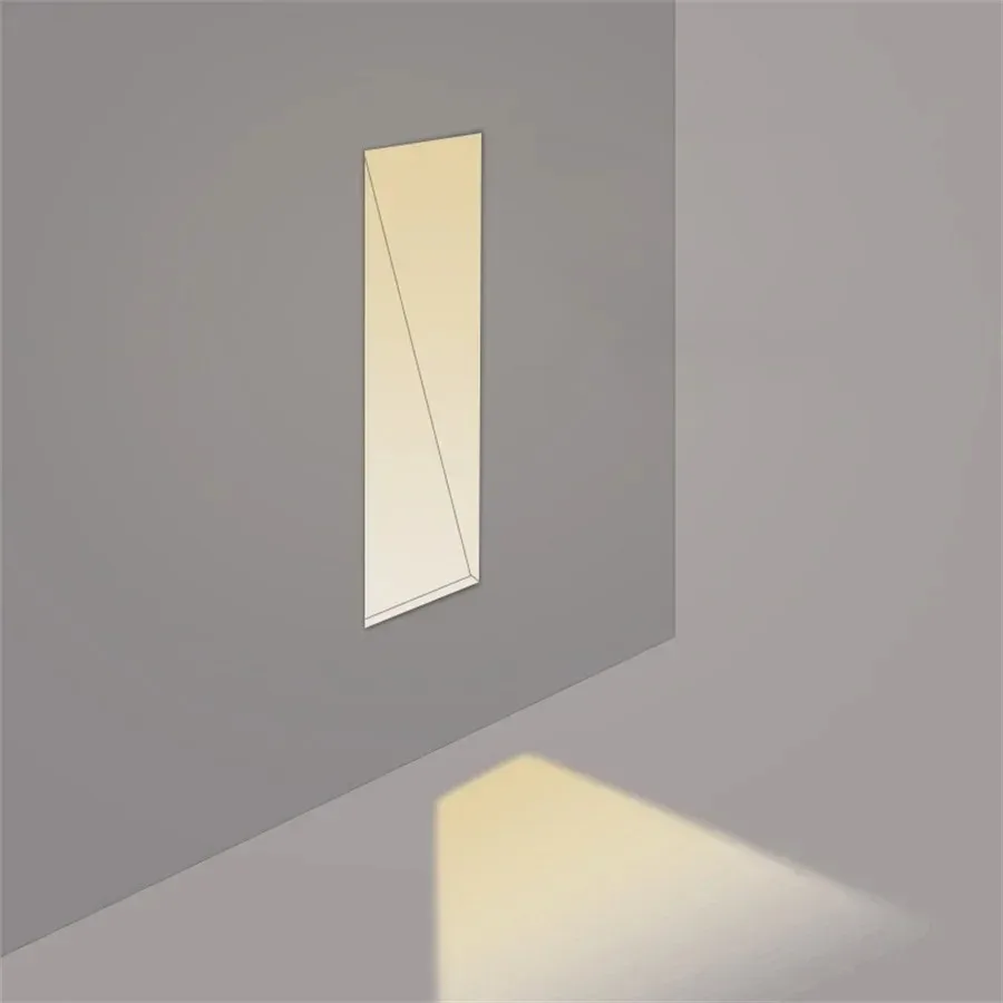 Recessed Trimless LED Step Light Indoor Corner Wall Light Rectangle Invisible Stair Light for Hallway Corridor Decor