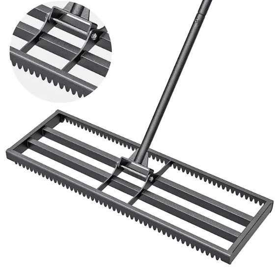Detachable Garden Rake  Stainless Steel Lawn Leveling Tool And Deciduous