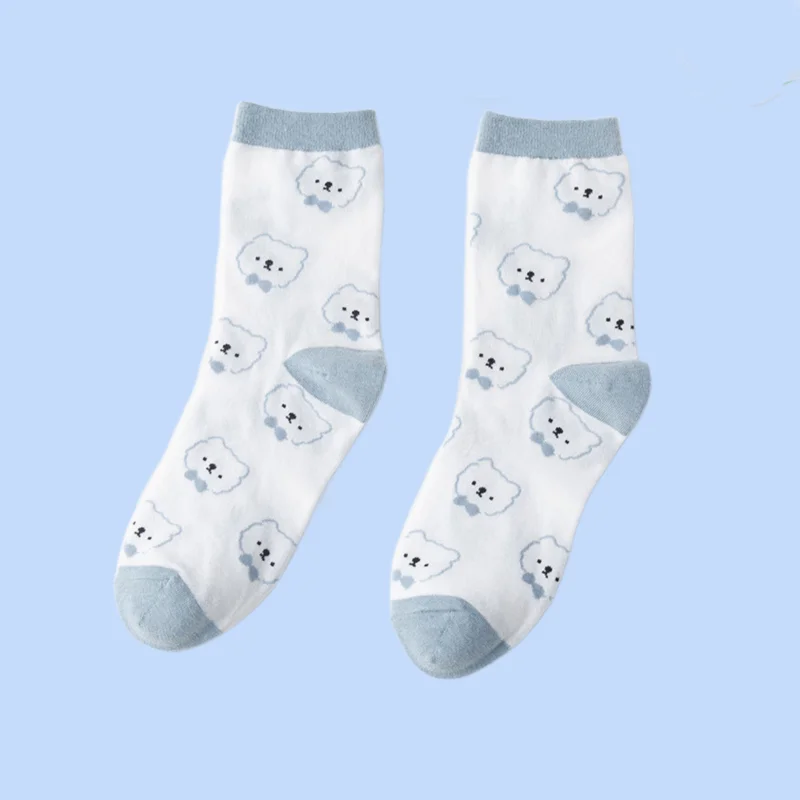 Calcetines de algodón de tubo medio para mujer, medias informales, cómodas y transpirables, 5/10 pares