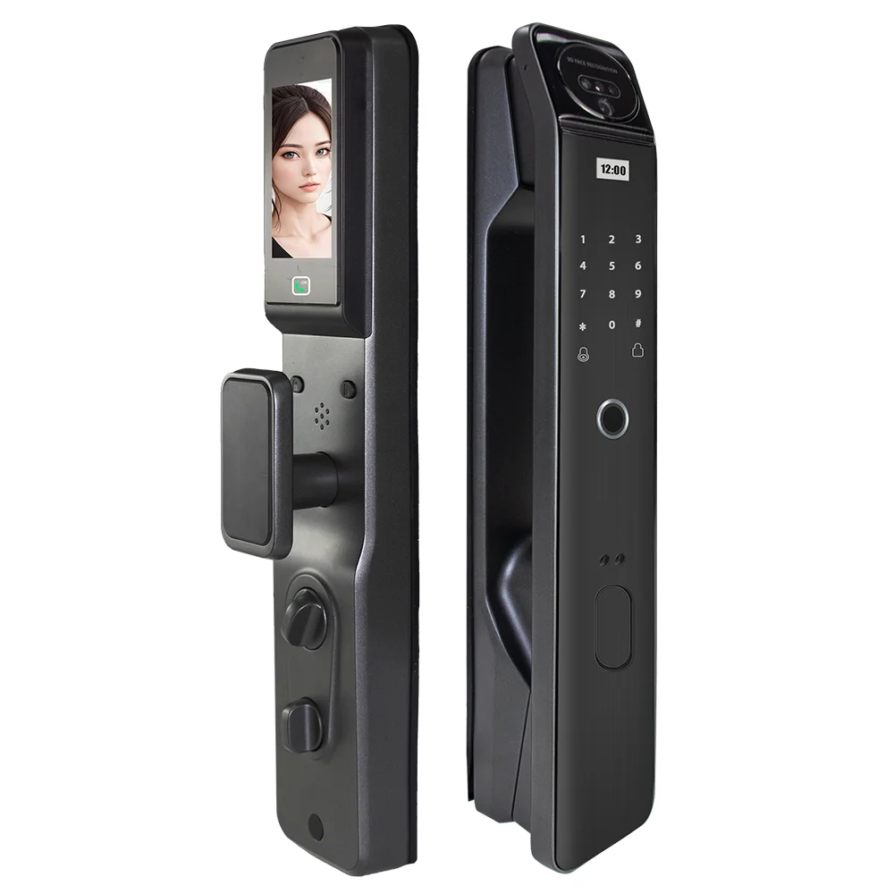 2024 New Tuya APP WIFI 3D Face Digital Electronic Lock Smart Door Lock Biometric Electronic Lock Security Camera Sentry mode