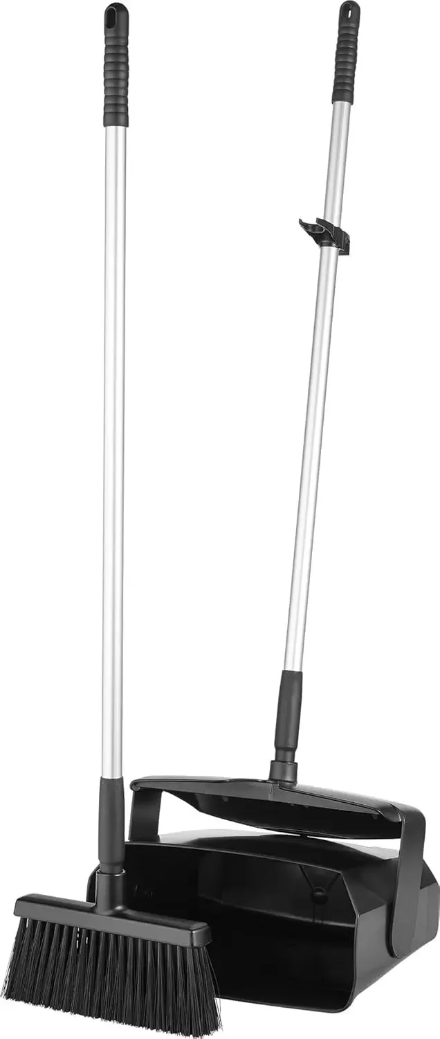 

Lobby Broom And Dustpan 7 X 14 Inch Bin 37 Inch Handle Polypropylene Polyester Aluminum Black