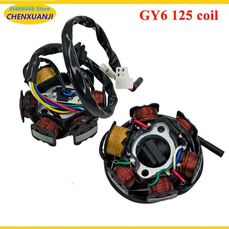 Motorcycle Generator Stator Coil 6 Poles Copper Wire Magneto For GY6 125CC CB125 ZS125 Scooter Moped Motorcycle Accessories