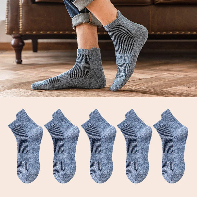 3 Pairs Summer Breathable Mens Middle Socks Classic Fashion Sweat Resistant Anti-odor Practical Multicolor Ankle Sports Sock Men