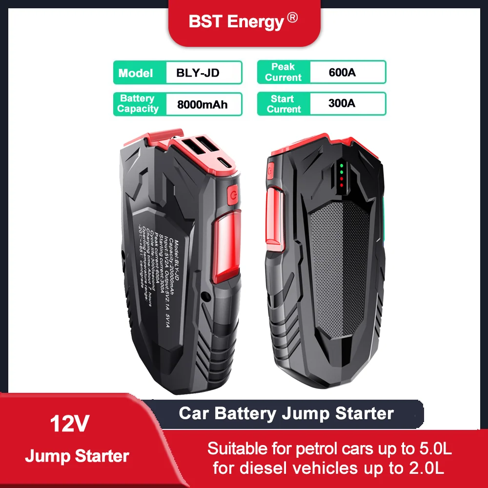 

Car Motor Truck Vehicle Emergency Charger Jump Starter Battery Booster Starting Device With Power Bank,LED Flashlight,SOS,POS