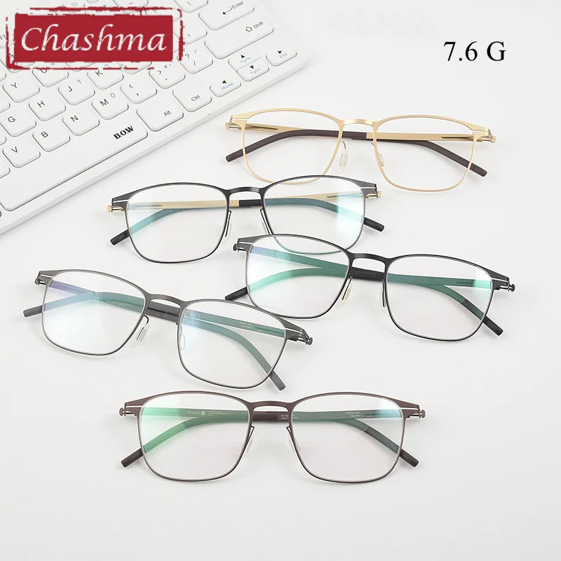نظارات طبية من تشاشما للرجال، نظارات بصرية مرنة رفيعة للغاية، إطارات نظارات تقدمية خفيفة بدون براغي