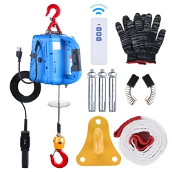 3 in 1 Electric Hoist Winch, 1100 lb. Wireless Remote, Cable Remote, 220 Volt, Lift 16 ft/min, Overload Protection, for lifting