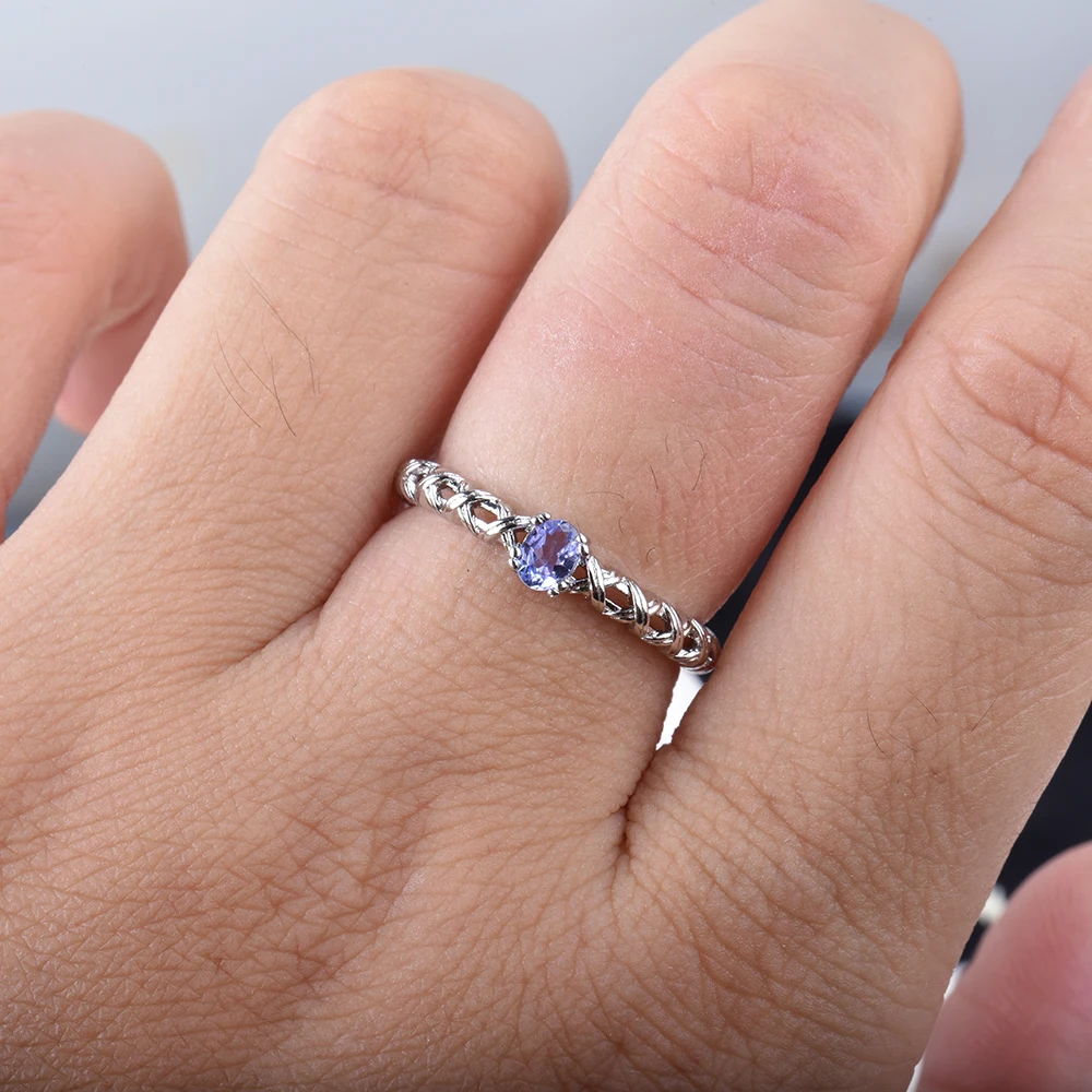 ITSMOS prezioso Tanzanite Infinity Ring Natural Gemstone Purple Daily Statement Rings gioielli freschi per le donne Energy Gift