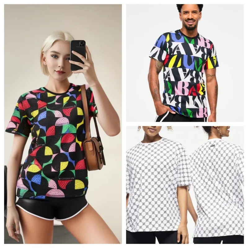 

Пижама Футболка ABCDE Фитнес Досуг Спорт Полиэстер Мужчины Женщины С коротким рукавом Свободная модная футболка слегка эластичные топы