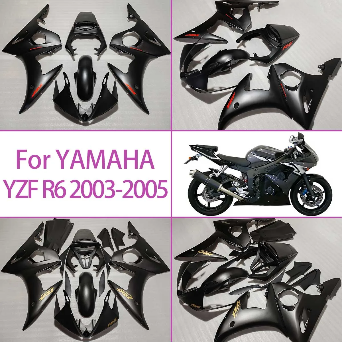For 2003 2004 2005 YAMAHA YZF R6 Fairings Durable Construction 03 04 05 YZF R6 Motorcycle Injection Molded Materials
